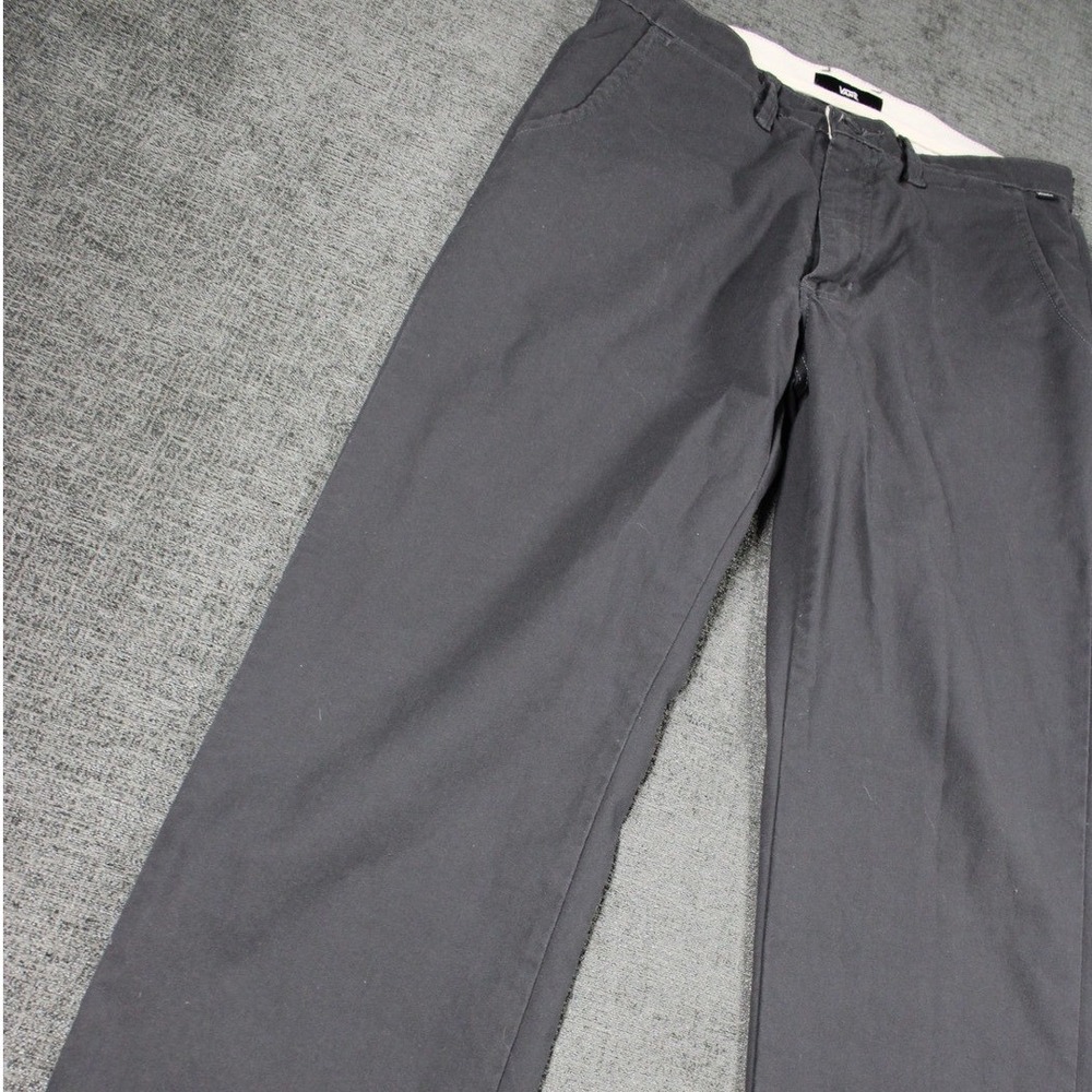 Vans Men Chino Pants Charcoal Gray Straight Leg Skate Trousers 32x30